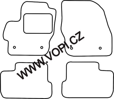 Přesné gumové koberce béžové / šedé Mazda 3 2009 -> Original kroužky